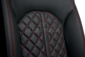 26 Audi A6 S6 RS6 C7 4G Rücksitzbank Leder rote Vierecksteppung5